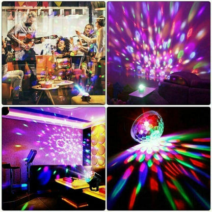 Luces de fiesta disco estroboscópica LED DJ bola bombilla activada por sonido lámpara de baile decoración