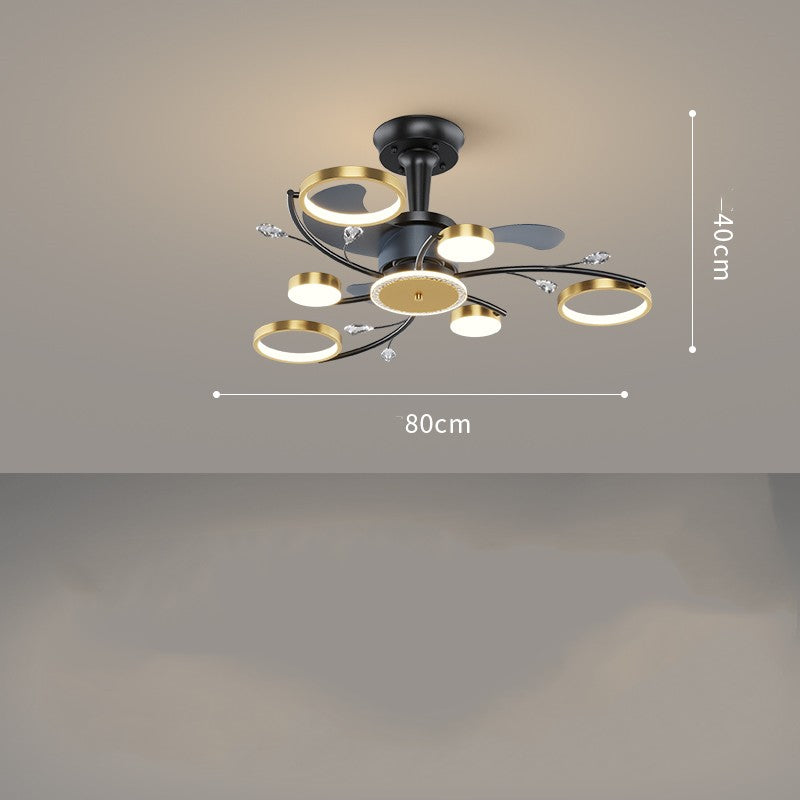 Luz de techo del ventilador de techo de la aplicación inteligente de lujo nórdico de la sala de estar