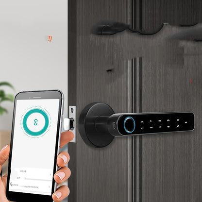 Porte de pièce en verre, porte intérieure en bois, serrure à empreintes digitales, serrure Bluetooth