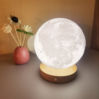 Petite lampe de nuit rotative en forme de lune endormie