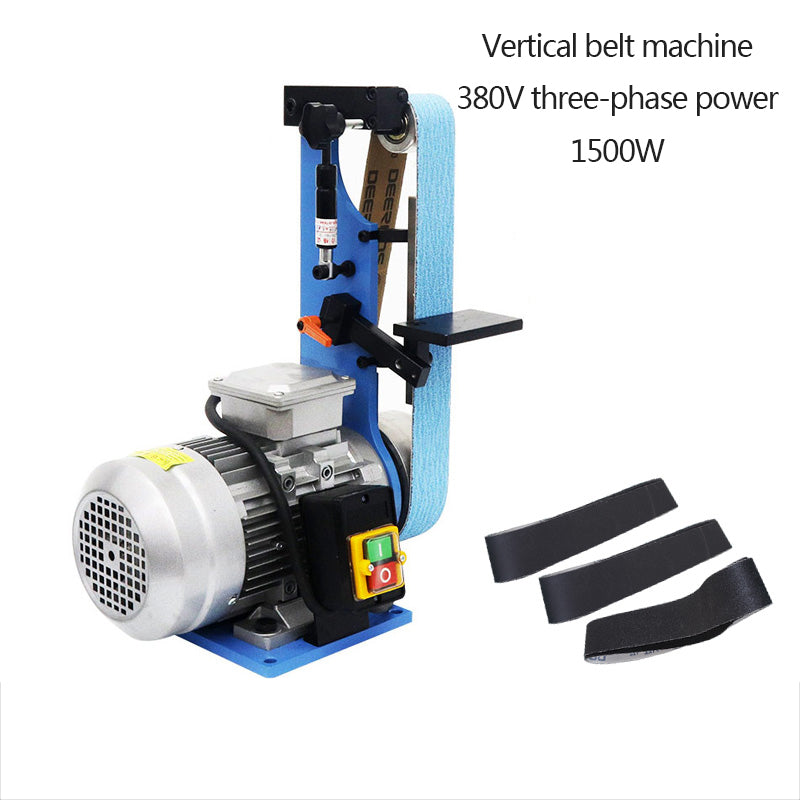 Small Vertical Sanding Belt Machine Electric Burr Woodworking Grinding Polishing Machine Knife Sharpening Tool