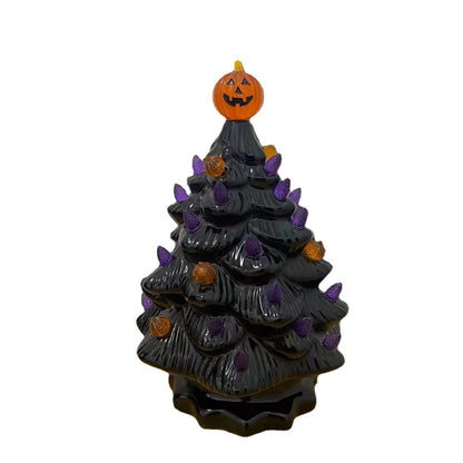 Battery Pumpkin Halloween Ceramic Tree