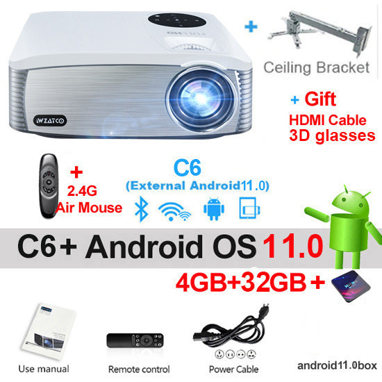 New Smart Android Electronic School Shape HD 1080P 4K Projector