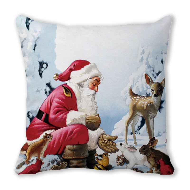 Merry Christmas Christmas Encryption Peach Skin Fabric Home Decoration Sofa Cushion Pillow ZT428