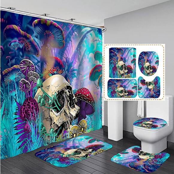 Polyester Printed Thickened Waterproof Halloween Shower Curtain