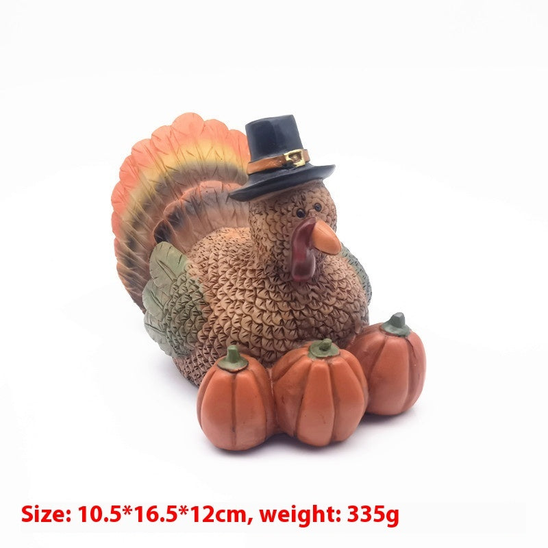 Factory Thanksgiving Harvest Festival Turkey Pumpkin Shape Indoor And Outdoor Home Ornaments Outdoor Decorations