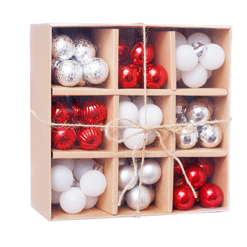 Juego de caja de regalo con 99 bolas de decoración navideña de 3 cm