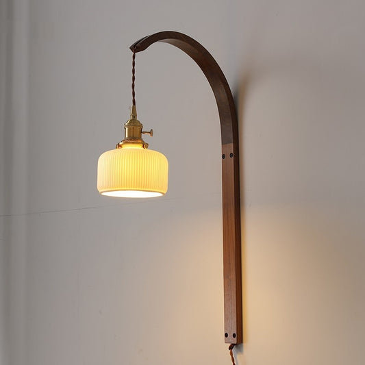 Lampe murale en noyer pour petit déjeuner, salon, bureau, chambre à coucher, lampe de chevet