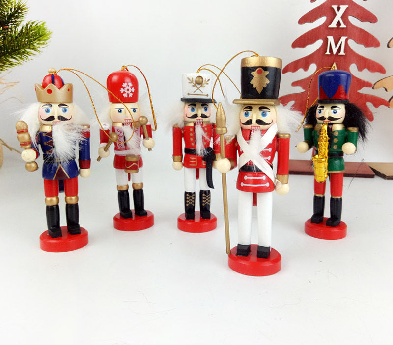 Christmas Decorations Wooden Nutcracker 12cm Pendant