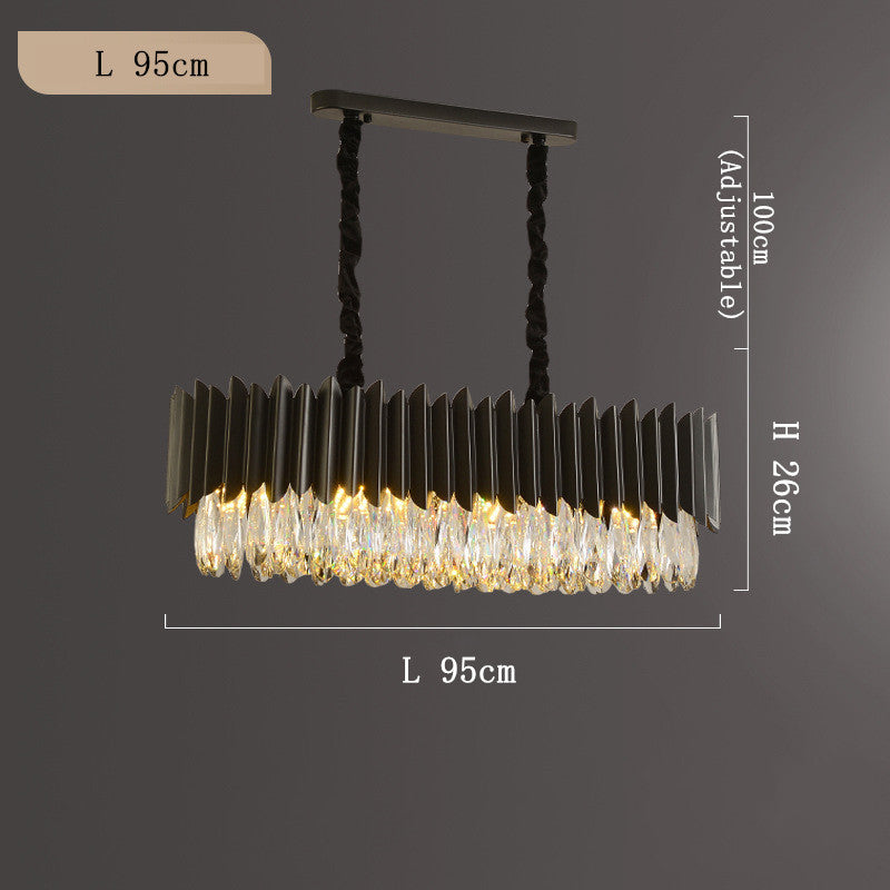 Iluminación moderna y sencilla para sala de estar de cristal negro