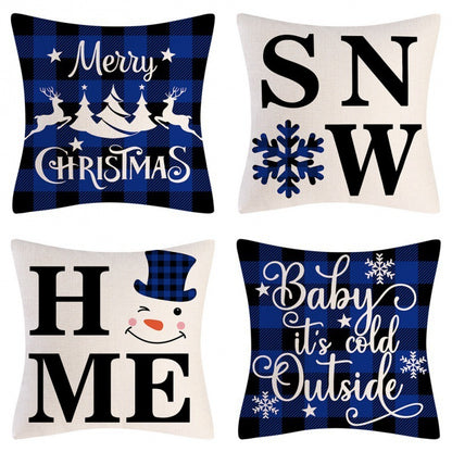 Home Decoration Christmas Pillow Cover Four-piece Set