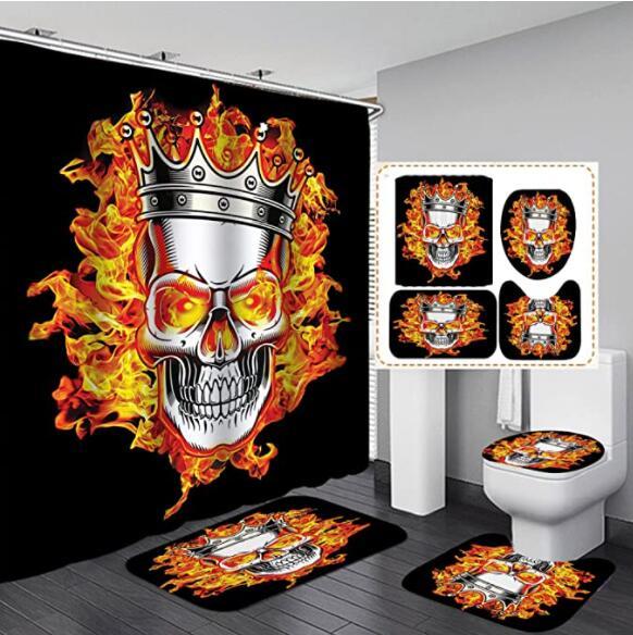 Polyester Printed Thickened Waterproof Halloween Shower Curtain