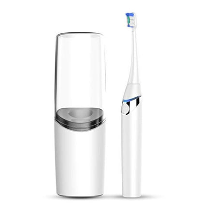 Electric Travel Rechargeable Toothbrush with Portable UV Sterilizer Drying Cup for Adults