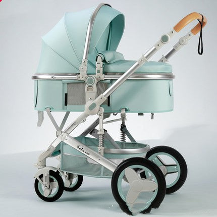 Carrito de bebé plegable bidireccional portátil, asiento y reclinable