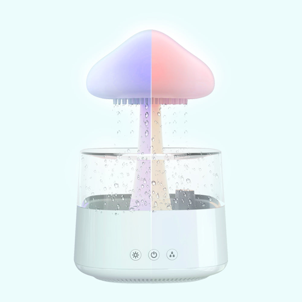 Nueva llegada humidificador de nube de lluvia goteo de lluvia aceite esencial de aromaterapia difusor de aire 450 ml 7 colores humidificador de setas