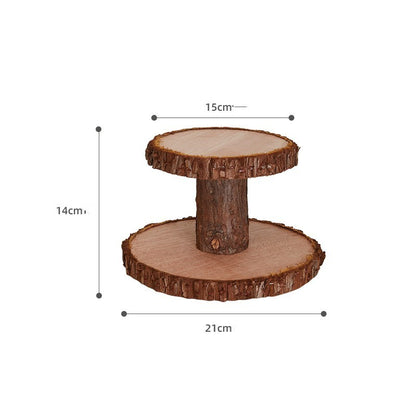 Table à desserts en bois, décoration, présentoir pour aliments froids