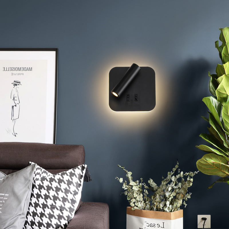 Applique murale LED de chevet minimaliste moderne, projecteur LED créatif