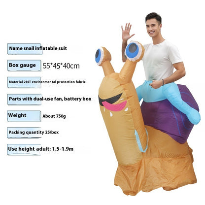 Halloween Dress Up Riding Snail Inflatable Clothing Outfit Party Funny Makeup Costume Props