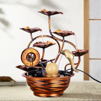 Pure Copper Water Ornaments Feng Shui Wheel Wealth Fountain