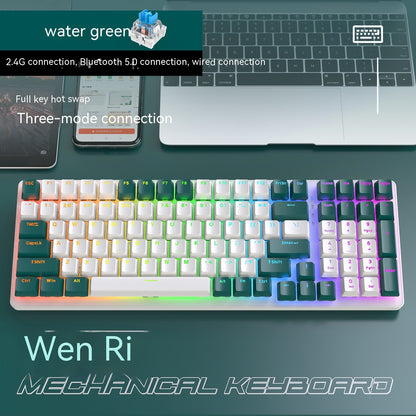 Teclado mecánico de modo dual inalámbrico Bluetooth 24 Wolf K68 gratuito