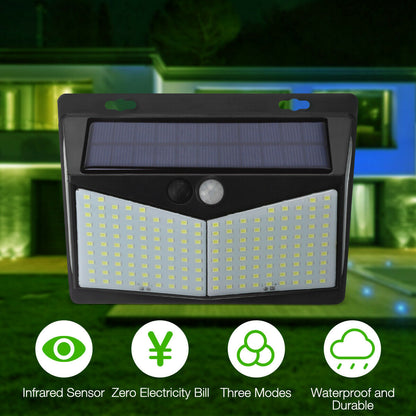 208 LED Luz de energía solar Sensor de movimiento Patio al aire libre Lámpara de pared de jardín impermeable