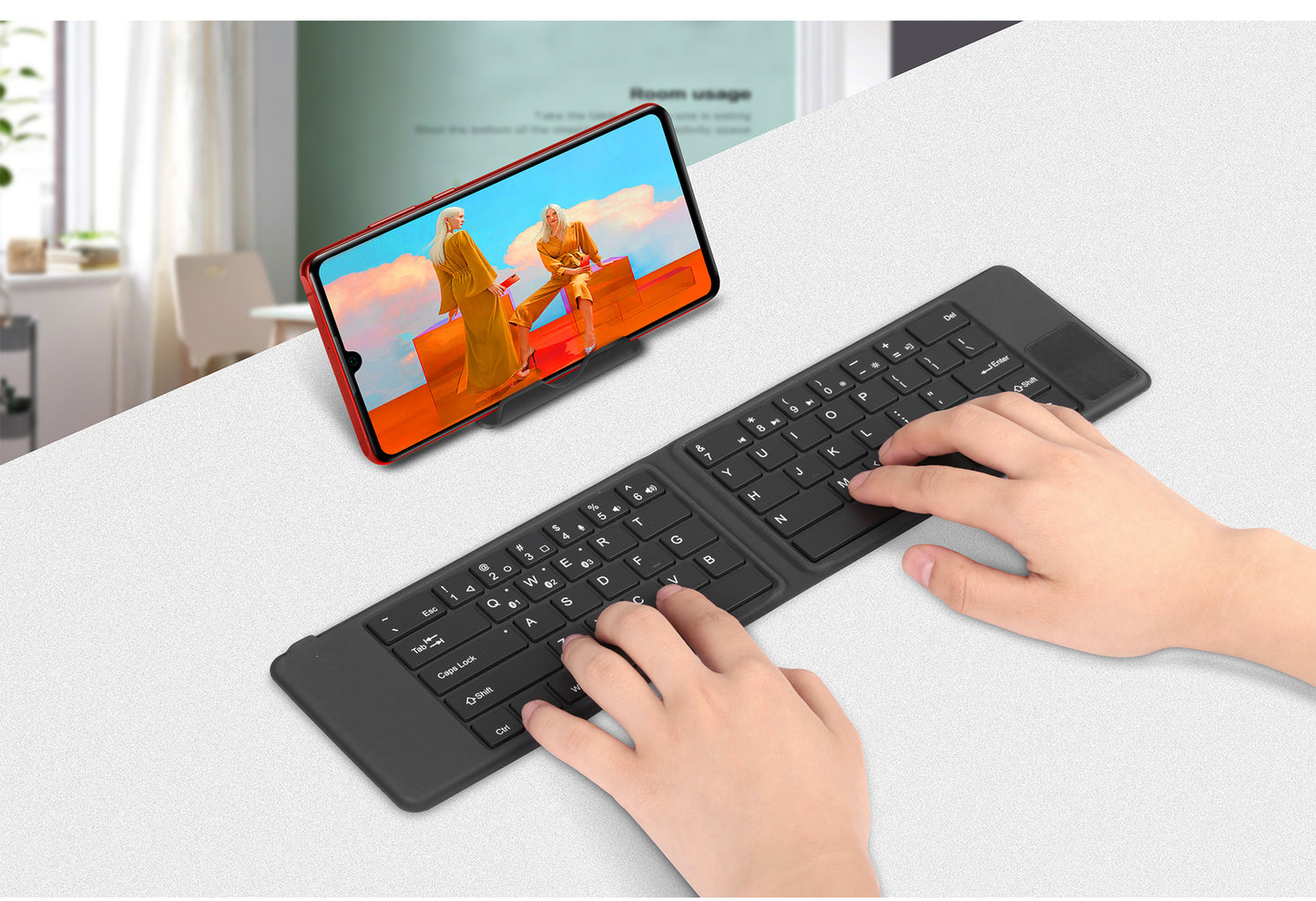 Conexión externa del teclado Bluetooth plegable