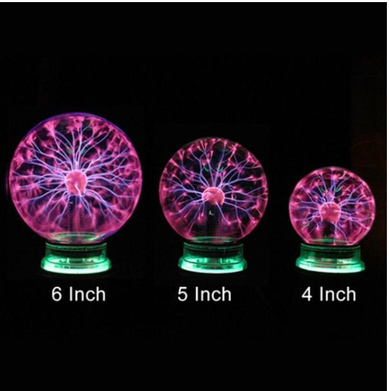 Boule de foudre Plasma, lumière magique électronique, boule à Induction électrostatique, boule magique avec musique, 4, 5, 6 pouces