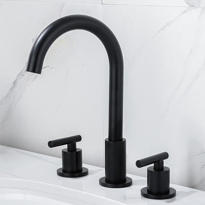 Mueble de baño con lavabo y grifo dividido negro