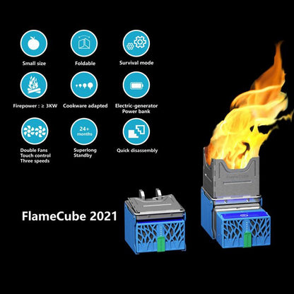 Generador de fuego estufa eléctrica parrilla plegable estufa de leña Camping