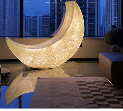 Luminous Moon Crescent Lounge Chair Floor Lamp