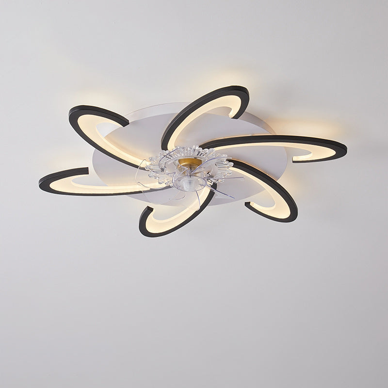 Lumière de salon simple et moderne, nouvelle lumière de ventilateur de plafond de chambre à coucher silencieuse