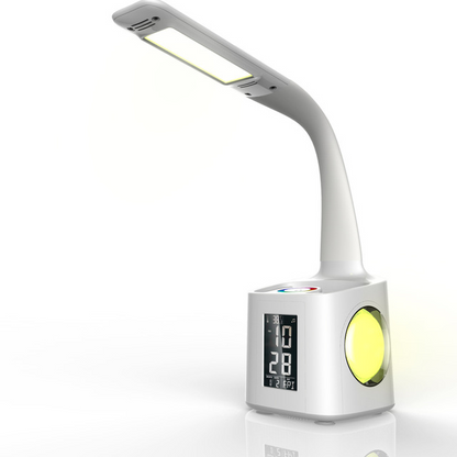 Lampe de bureau LED pour étude, Port de chargement USB, écran, calendrier et couleurs, veilleuse pour enfants, lampe de Table à intensité variable avec support de stylo