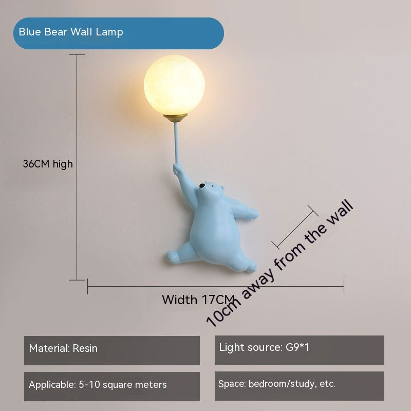 Modern Simple Bear Pendant Background Wall Lamps