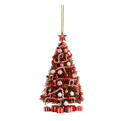 Christmas Tree Pendant Holiday Decoration Acrylic Flat Decorations