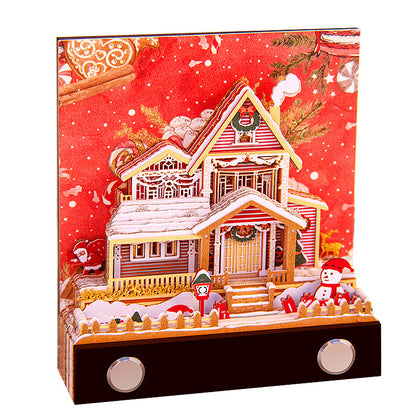 The Christmas Cottage 3D Paper Carving Three-dimensional Desk Calendar