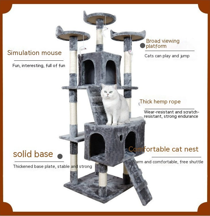 Columna integrada grande del sisal de la plataforma de salto del marco que sube del gato del árbol del gato