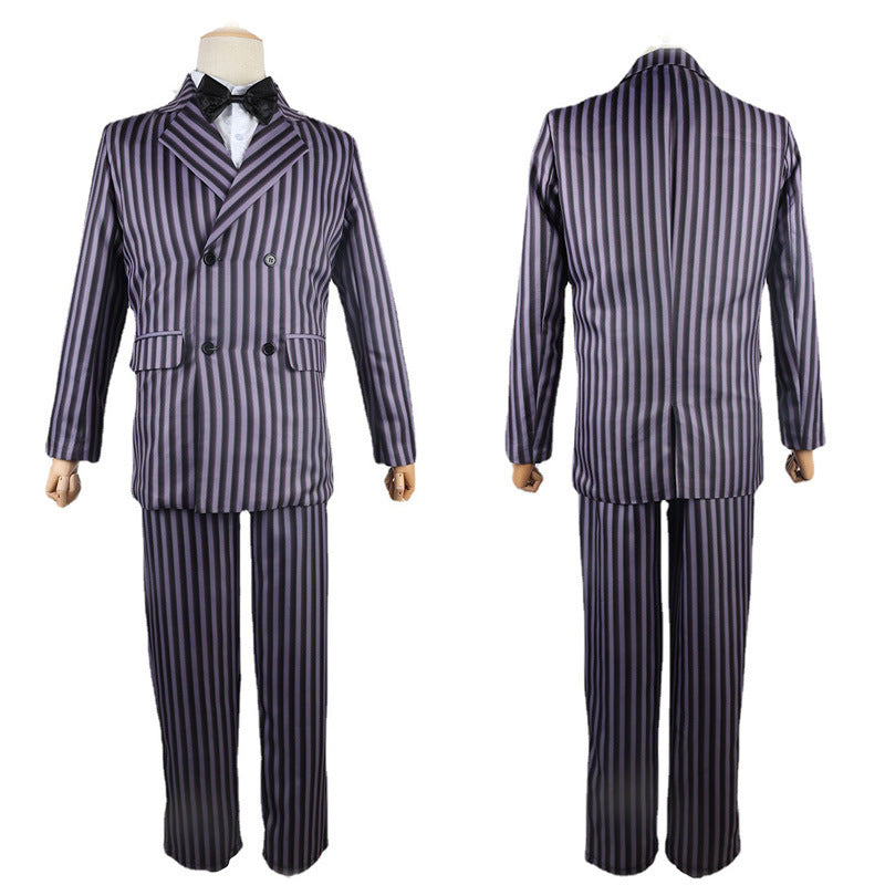 Wednesday Halloween Striped Cosplay Costume