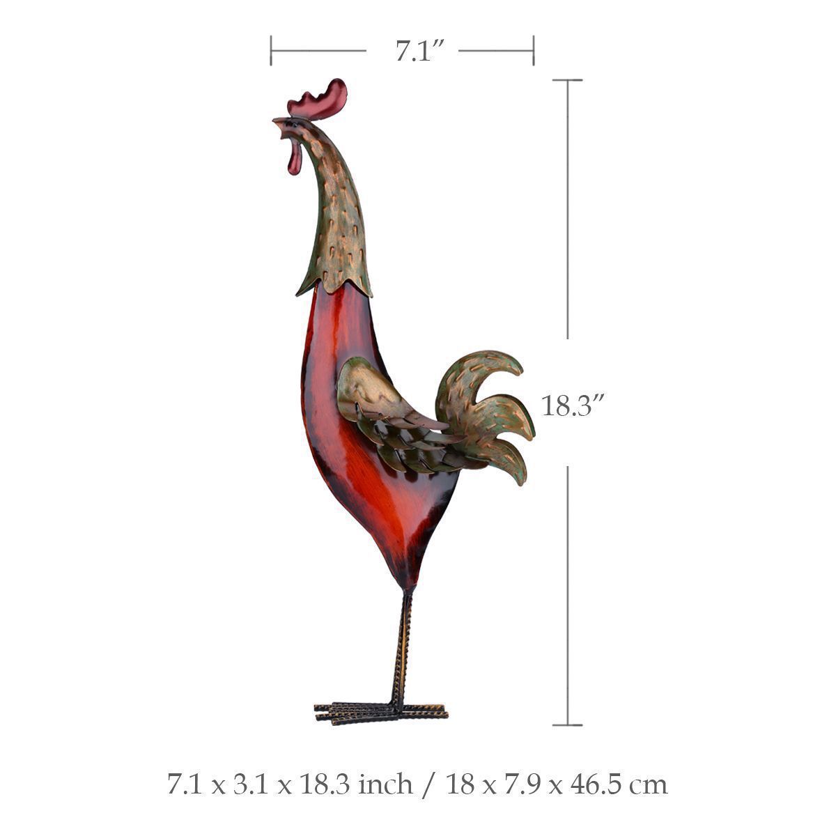 Colorful Iron Rooster Home Decoration