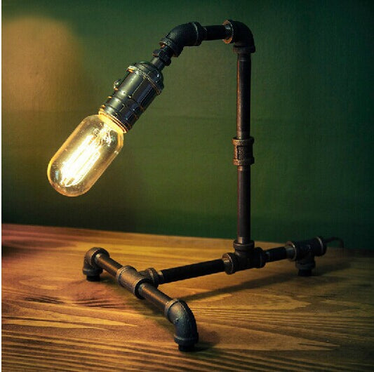 Edison – lampe à tuyau de style industriel rétro, personnalité à la mode, décoration de chambre à coucher, café, lampe de table créative