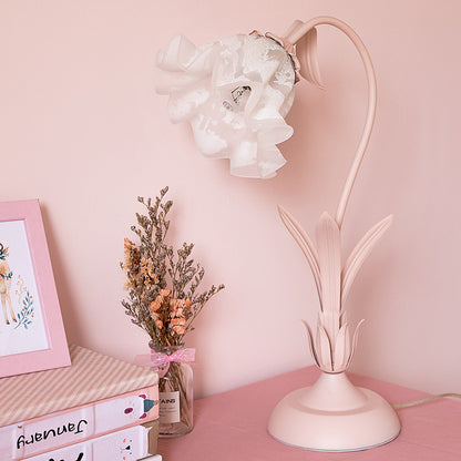 Lámpara decorativa de escritorio para habitación de princesa de flores