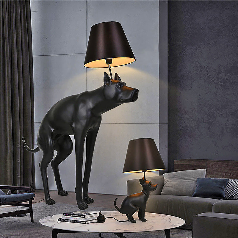 Resin Large Dog Cloth Cover Floor Lamp