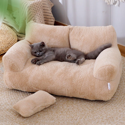 Lit de luxe pour chat, canapé, nid chaud d'hiver pour animaux de compagnie, pour petits et moyens chiens, lit confortable en peluche pour chiot, fournitures pour animaux de compagnie