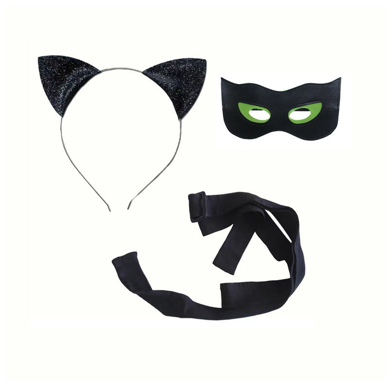 Costume de chat noir d'Halloween pour enfants