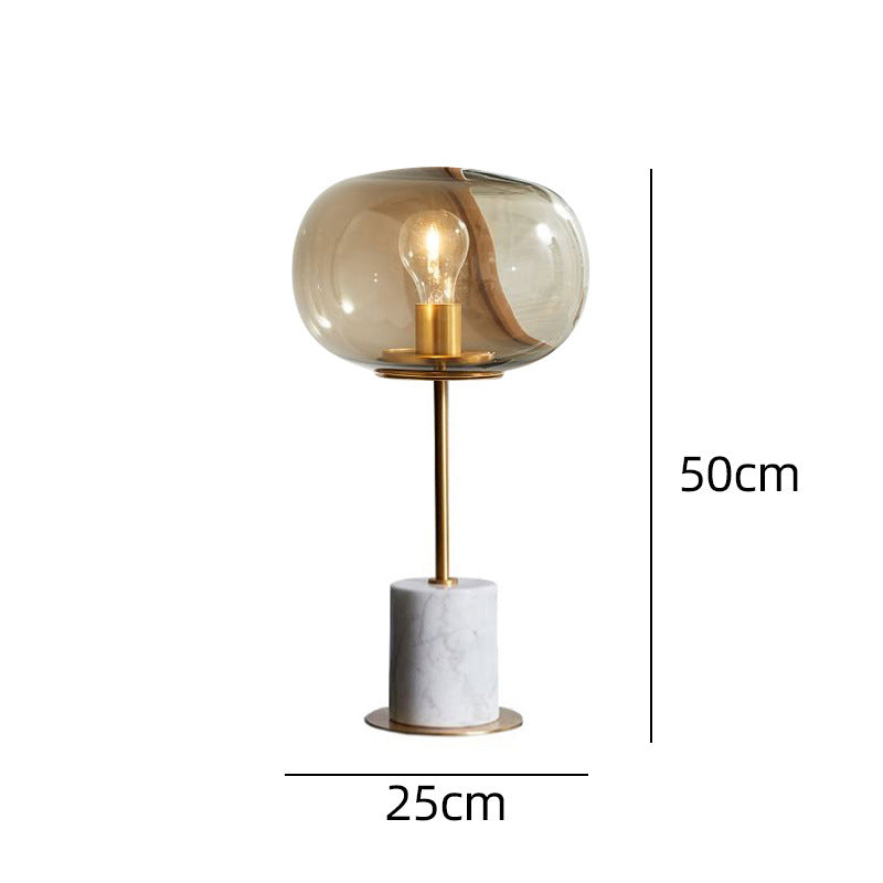 Lampe de Table en marbre minimaliste postmoderne, boule de verre nordique créative