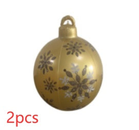 Boule de décoration de Noël en PVC pour l'extérieur 60 cm, boule gonflable décorée en PVC, grosses boules géantes pour décorations d'arbre de Noël, boule de jouet