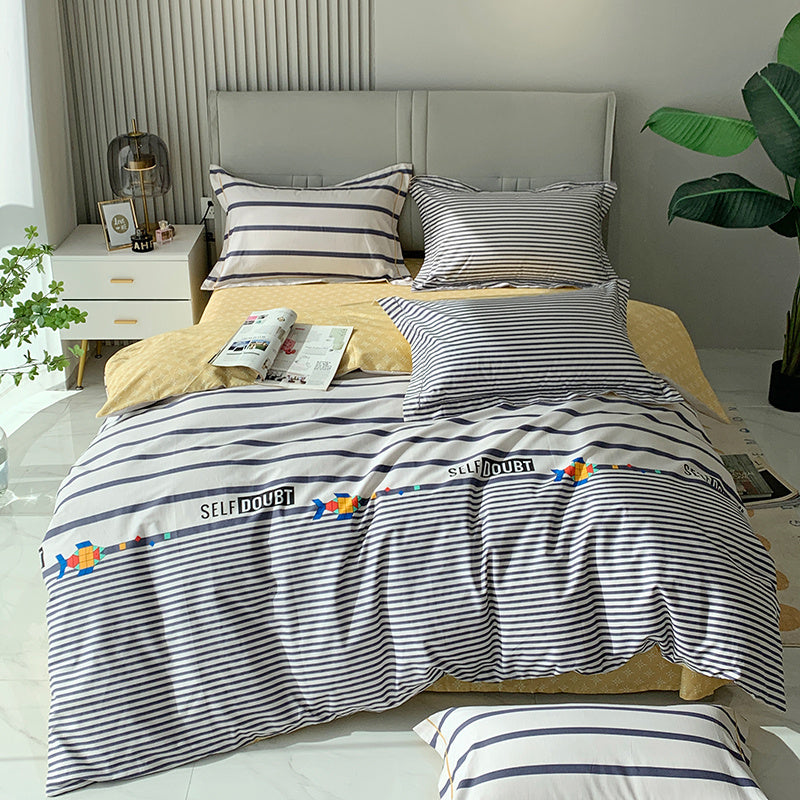 Nordic High-end 4-piece Cotton Bed Linen Quilt Cover