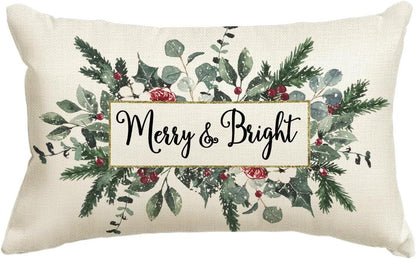 Christmas Simple Linen Pillow Cover Home Sofa Decoration