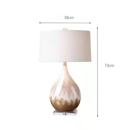 Creative American Bedroom Bedside Pearl Glazed Ceramic Table Lamp