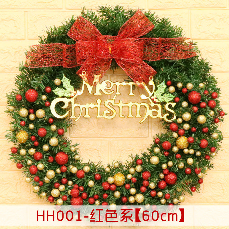 40 50 60CM Christmas Wreath Mince Rattan Ring Door Hanging Christmas Decorations, Christmas Wreath Window