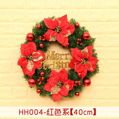 40 50 60CM Christmas Wreath Mince Rattan Ring Door Hanging Christmas Decorations, Christmas Wreath Window